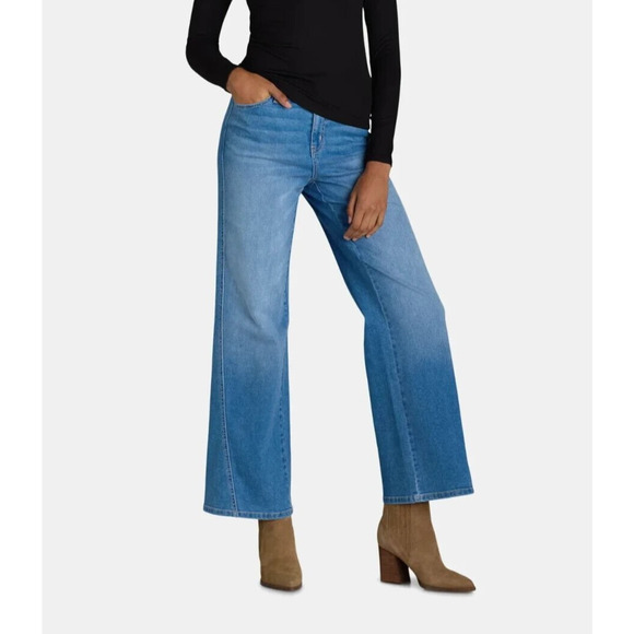 Time and Tru Womens High Rise Seamed Wide Leg Jeans Denim Vintage Light Size 18 - Picture 3 of 7